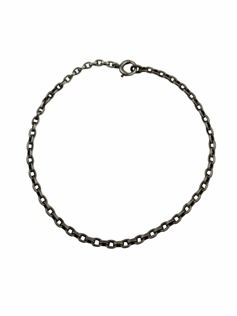 Vintage Spring Clasp Thin Rolo Link Sterling Silver Bracelet 7.5"